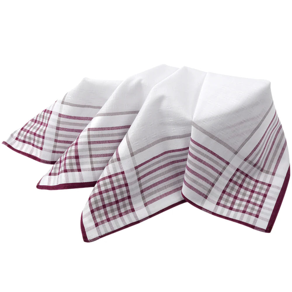 DION 3-PACK COTTON HANKIES - MULTI-FINE BAR STRIPE