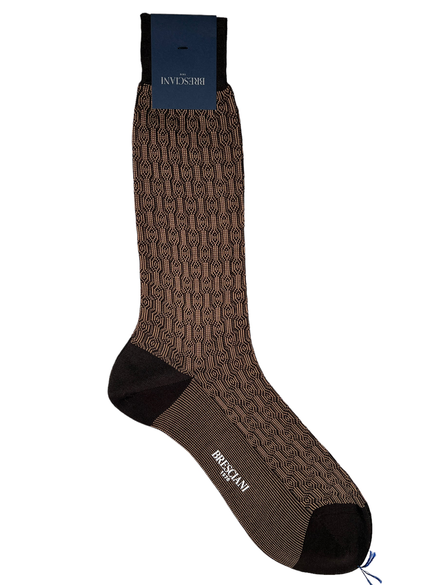 BRESCIANI 1970 LINKS CALF SOCK - TAN