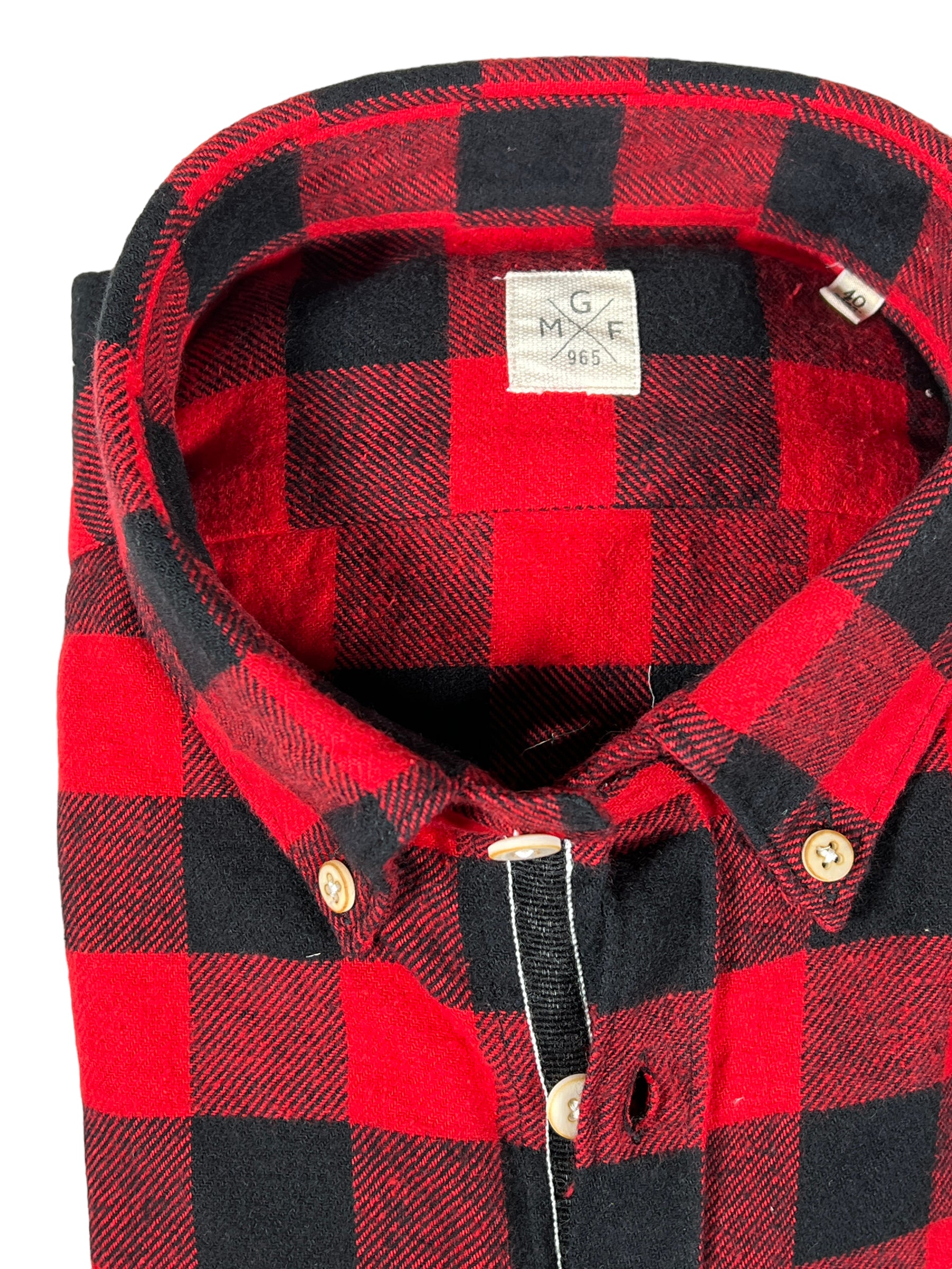 GMF 965 MEN'S SPORT SHIRT - RED/BLACK BIG CHECK