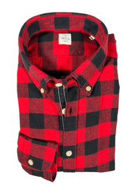 GMF 965 MEN'S SPORT SHIRT - RED/BLACK BIG CHECK