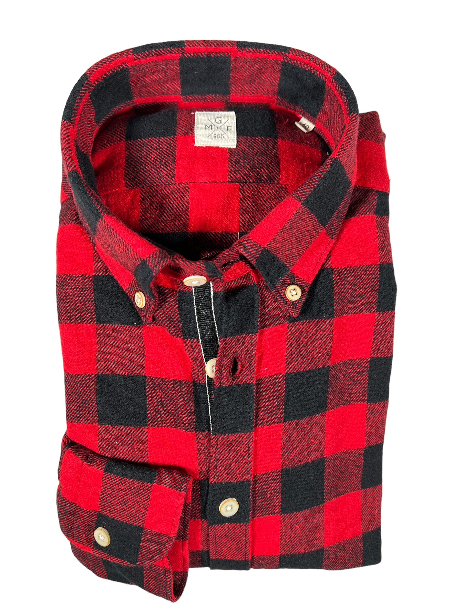 GMF 965 MEN'S SPORT SHIRT - RED/BLACK BIG CHECK