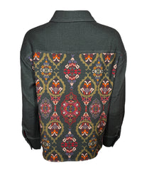FRANCO FERRARI PRINT WOOL JACKET - GREEN