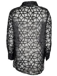 LEO & UGO EMBROIDERED FLOWERS BLOUSE - BLACK