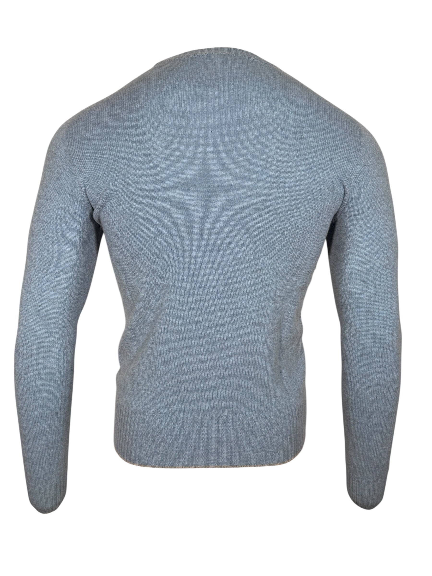 FRADI CASHMERE CREW TIPPED SWEATER - SKY