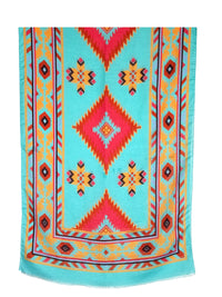 CALABRESE 1924 LINEN & SILK SCARF - AQUA SOUTHWEST