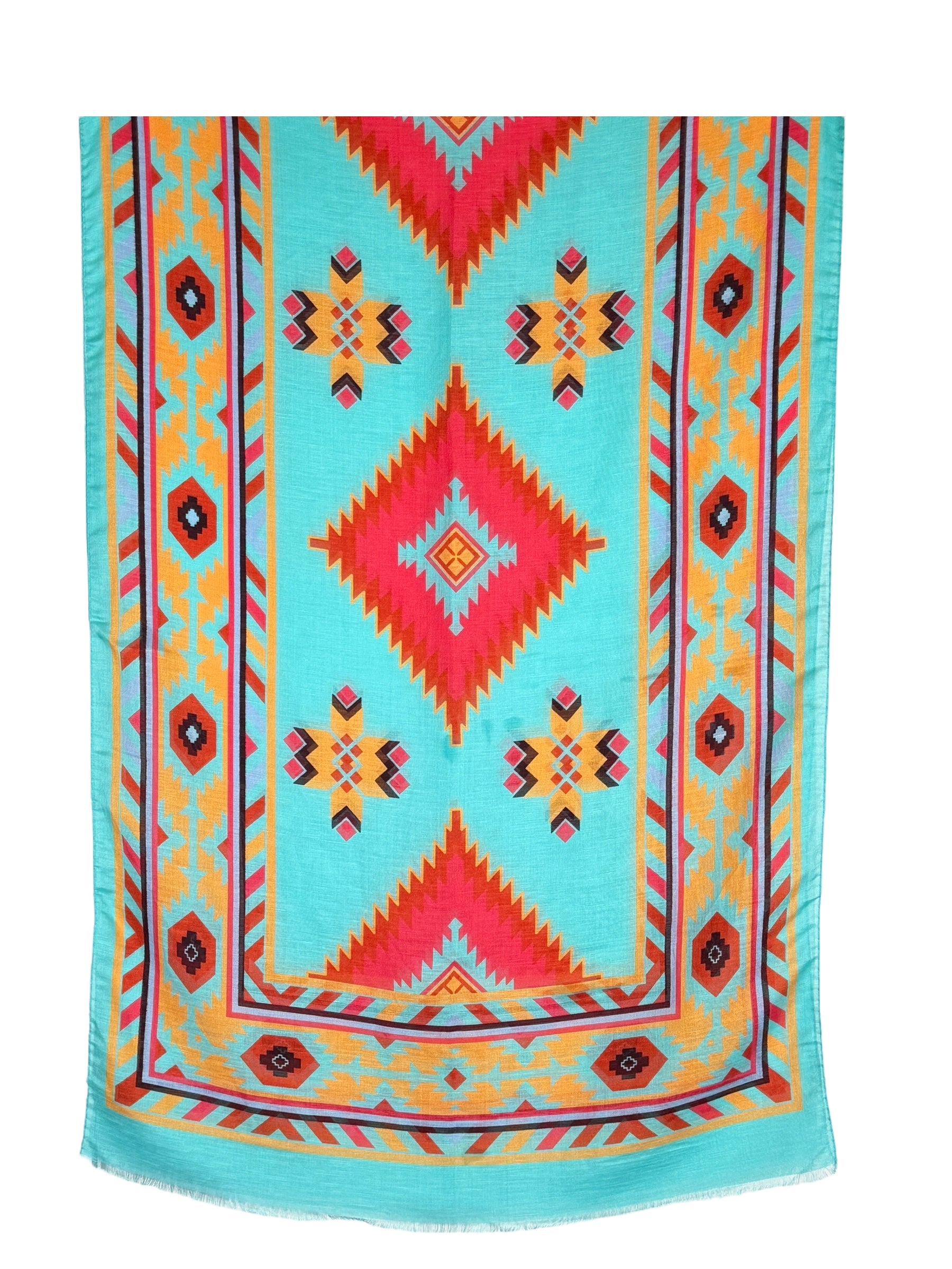 CALABRESE 1924 LINEN & SILK SCARF - AQUA SOUTHWEST