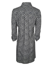 CAMICETTASNOB JACQUARD PRINT POLO DRESS - NAVY & WHITE