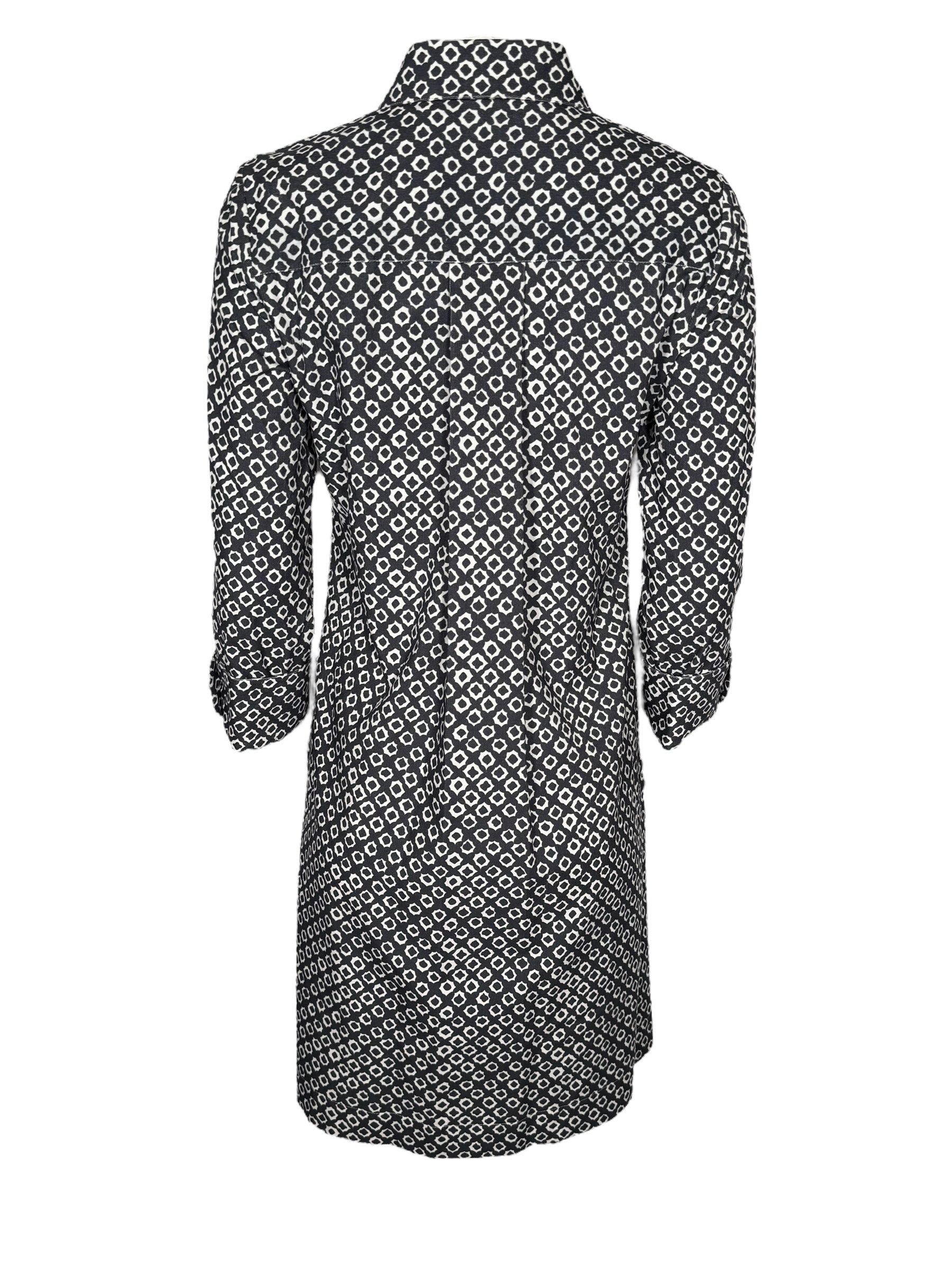 CAMICETTASNOB JACQUARD PRINT POLO DRESS - NAVY & WHITE