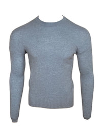 FRADI CASHMERE CREW TIPPED SWEATER - SKY