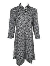 CAMICETTASNOB JACQUARD PRINT POLO DRESS - NAVY & WHITE