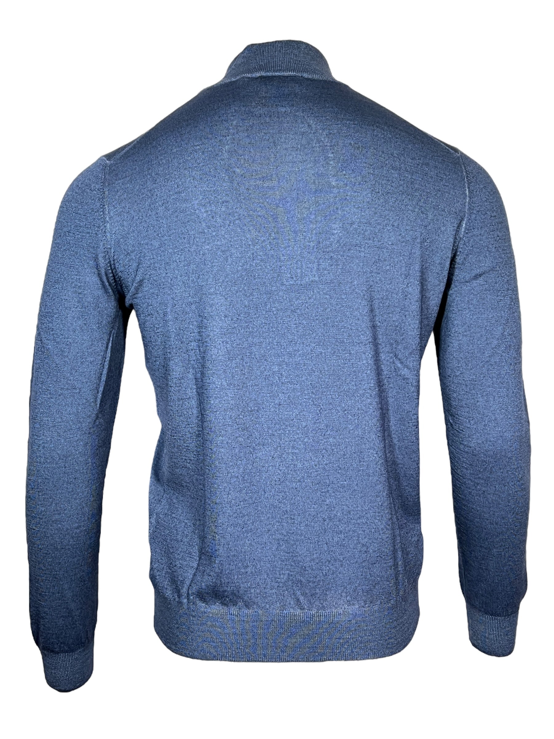 BUTTON DOWN VINTAGE 1/4 ZIP SWEATER - DARK BLUE