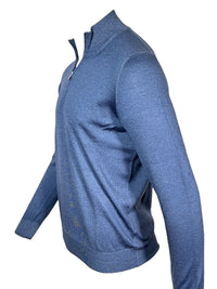 BUTTON DOWN VINTAGE 1/4 ZIP SWEATER - DARK BLUE