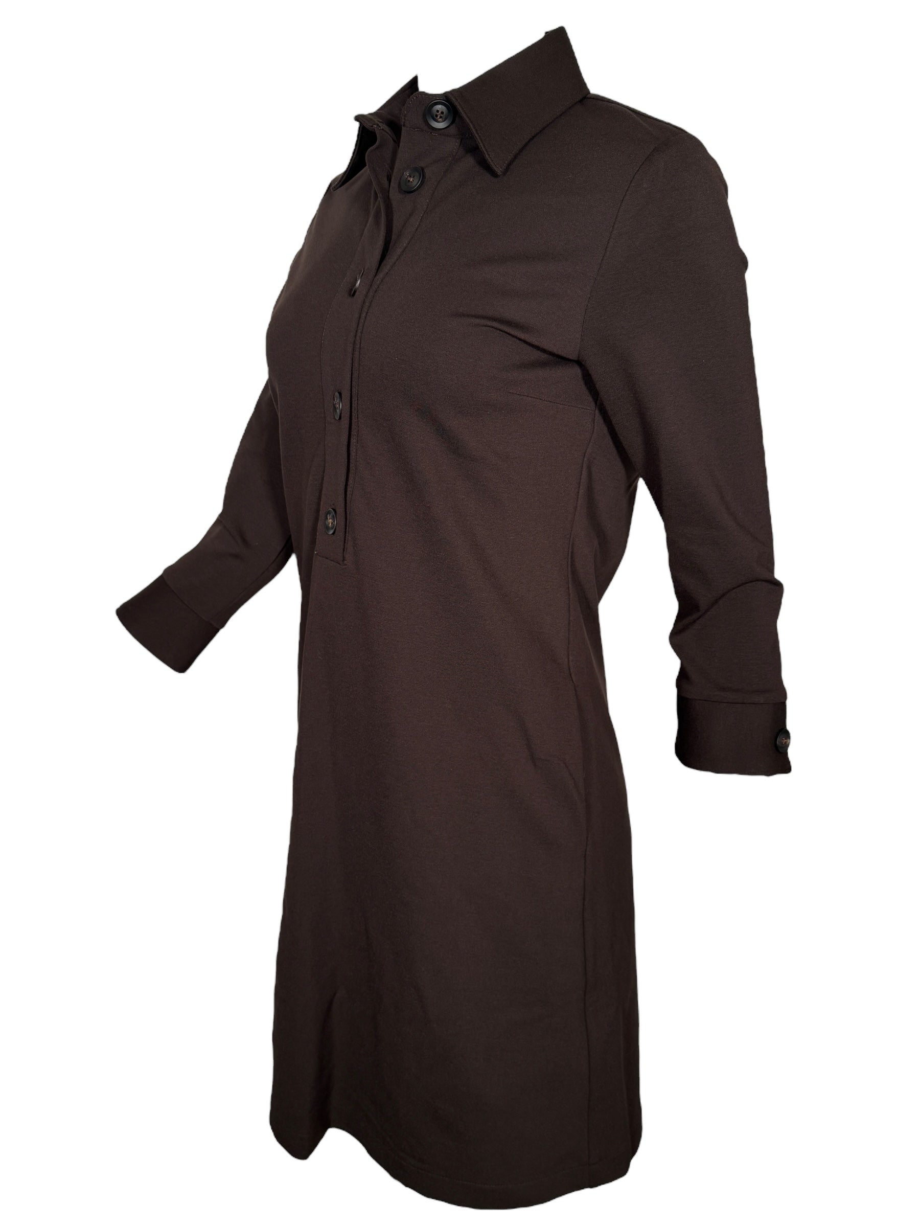 CAMICETTASNOB A-LINE SHIRT DRESS - ESPRESSO