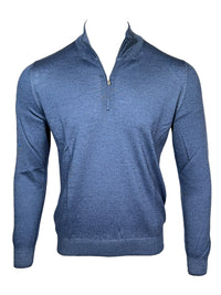 BUTTON DOWN VINTAGE 1/4 ZIP SWEATER - DARK BLUE
