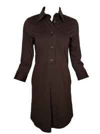CAMICETTASNOB A-LINE SHIRT DRESS - ESPRESSO