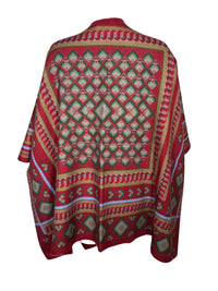 FRANCO FERRARI DIAMONDS WOOL CAPE - MERLOT
