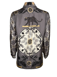 FRANCO FERRARI LEOPARD BLOUSE - GREY