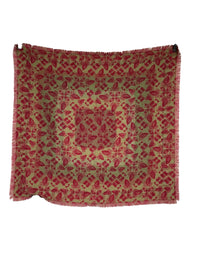 FRANCO FERRARI DOUBLE-SIDED WOOL SCARF - MERLOT SQUARE