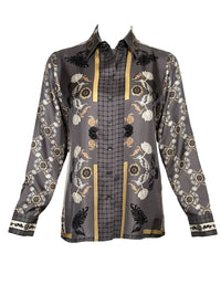 FRANCO FERRARI LEOPARD BLOUSE - GREY