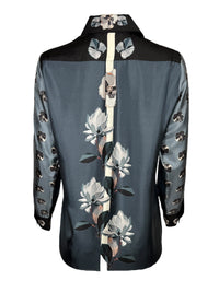 FRANCO FERRARI FLORAL BLOUSE - TEAL