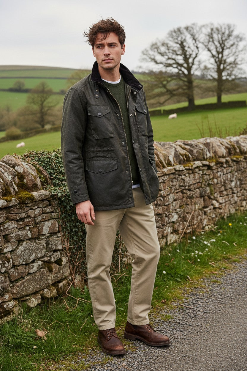 BARBOUR SAPPER MEN'S WAX JACKET - OLIVE – Button Down SF