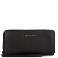 LANCASTER LARGE CONTINENTAL ZIP-AROUND WALLET - BLACK