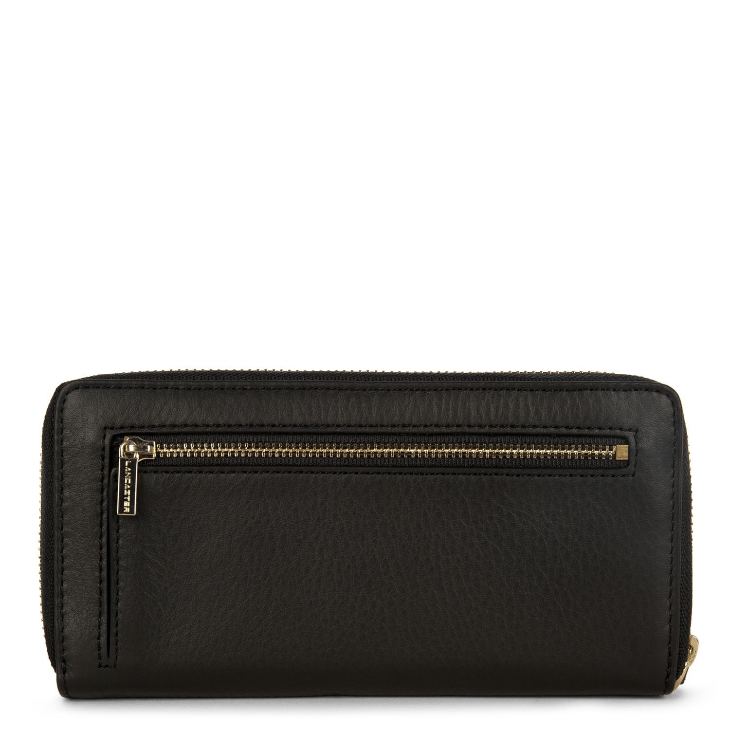 LANCASTER LARGE CONTINENTAL ZIP-AROUND WALLET - BLACK