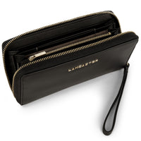 LANCASTER LARGE CONTINENTAL ZIP-AROUND WALLET - BLACK