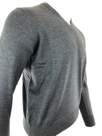BUTTON DOWN V-NECK MERINO WOOL MEN’S SWEATER - ANTHRACITE GRAY