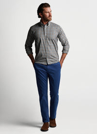 PETER MILLAR PLAID SPORT SHIRT - GREY