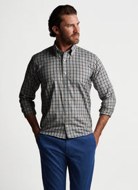 PETER MILLAR PLAID SPORT SHIRT - GREY