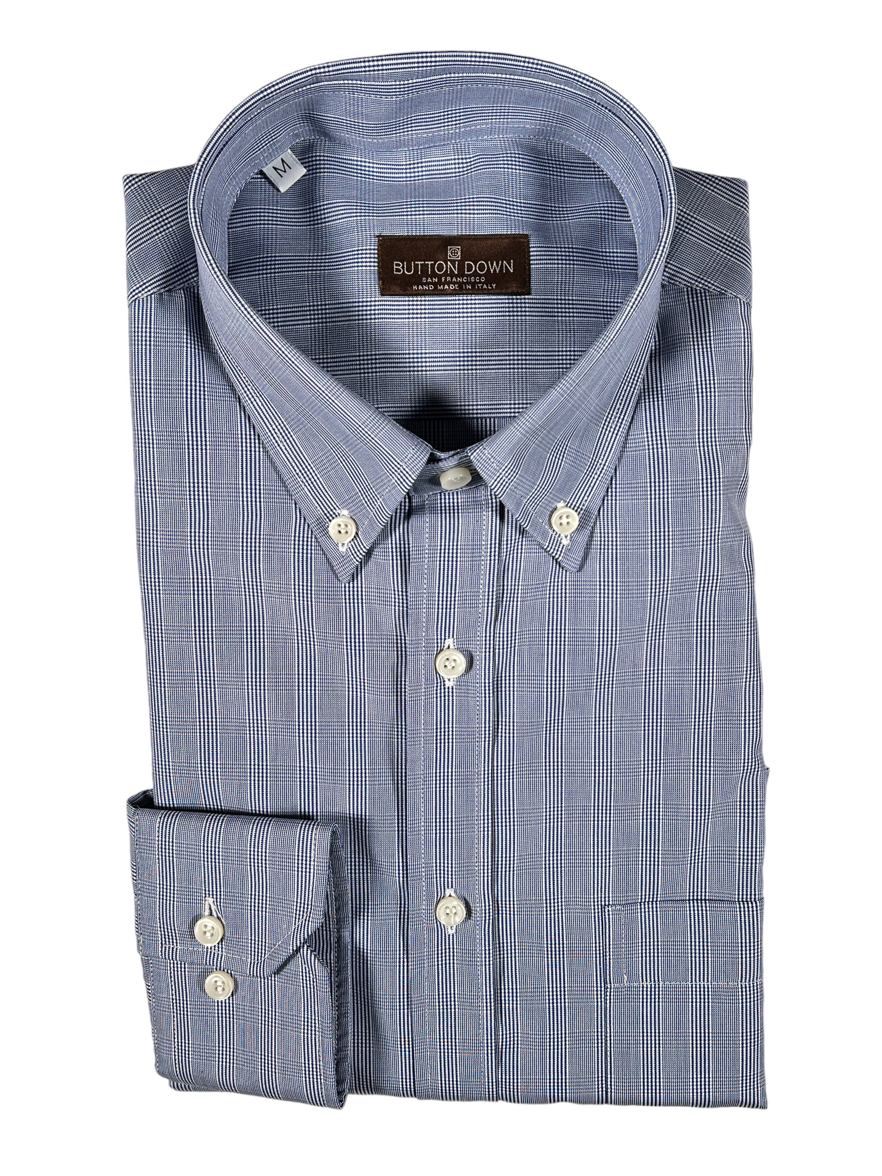 BUTTON DOWN SPORT SHIRT - LIGHT BLUE PLAID