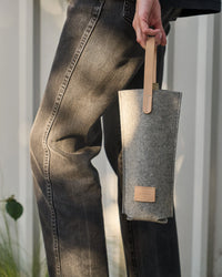 GRAF LANTZ - HANA MERINO WOOL BOTTLE BAG - GRANITE