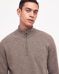 BARBOUR HOLDEN HALF ZIP MEN'S SWEATER - MILITARY MARL
