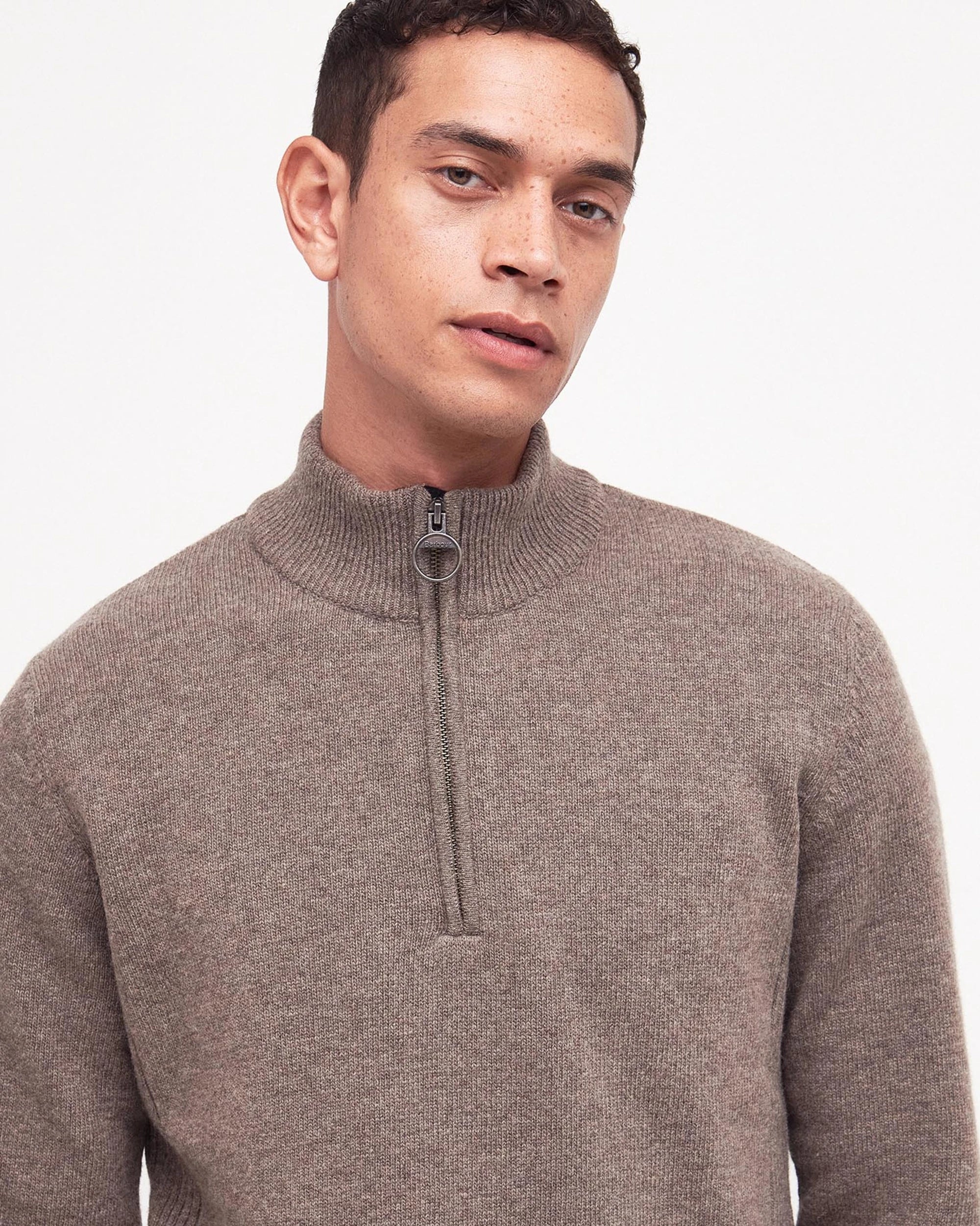 BARBOUR HOLDEN HALF ZIP MEN'S SWEATER - MILITARY MARL