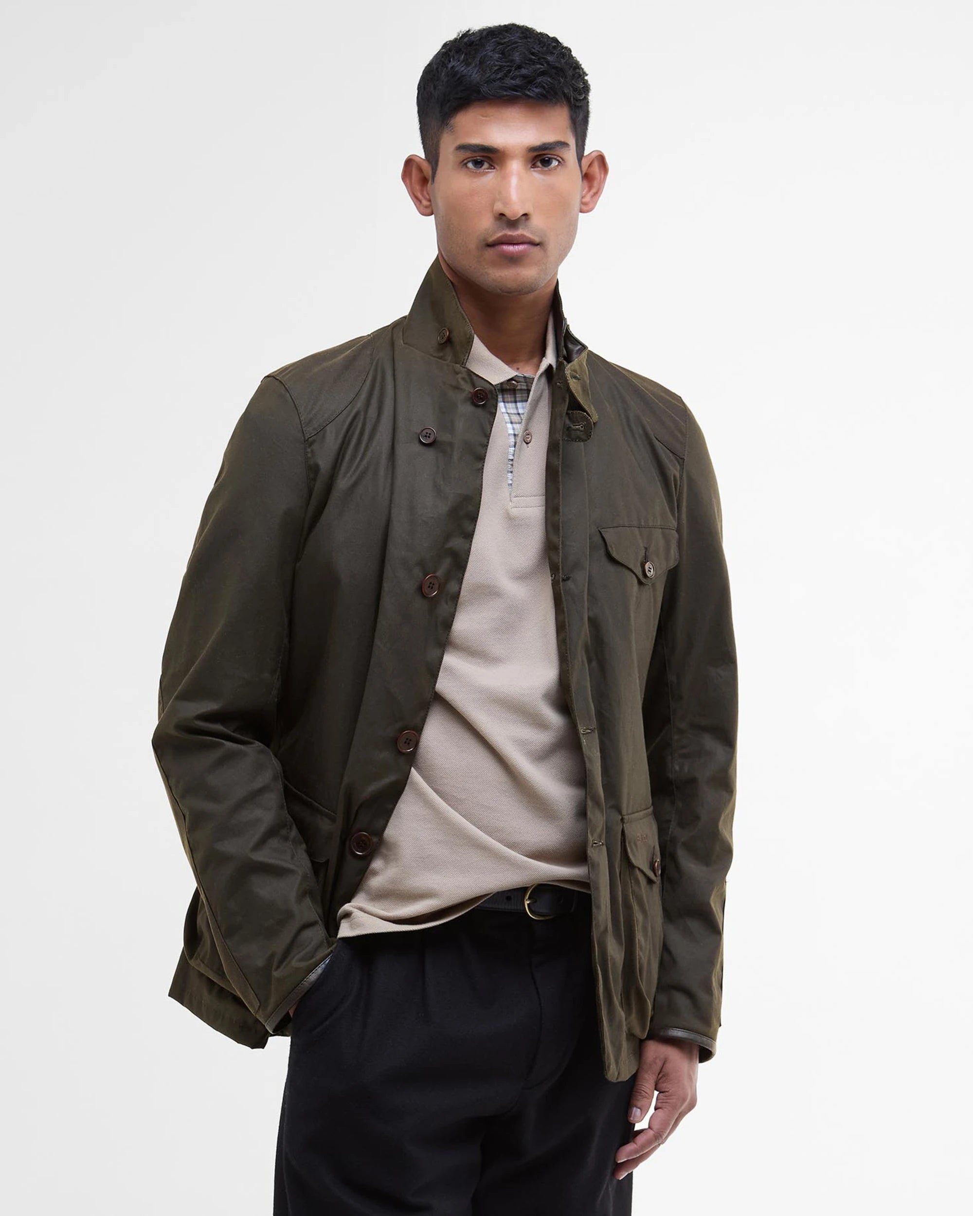 BARBOUR BEACON SPORTS WAX JACKET - OLIVE – Button Down SF BARBOUR BEACON SPORTS WAX JACKET - OLIVE – Button Down SF
