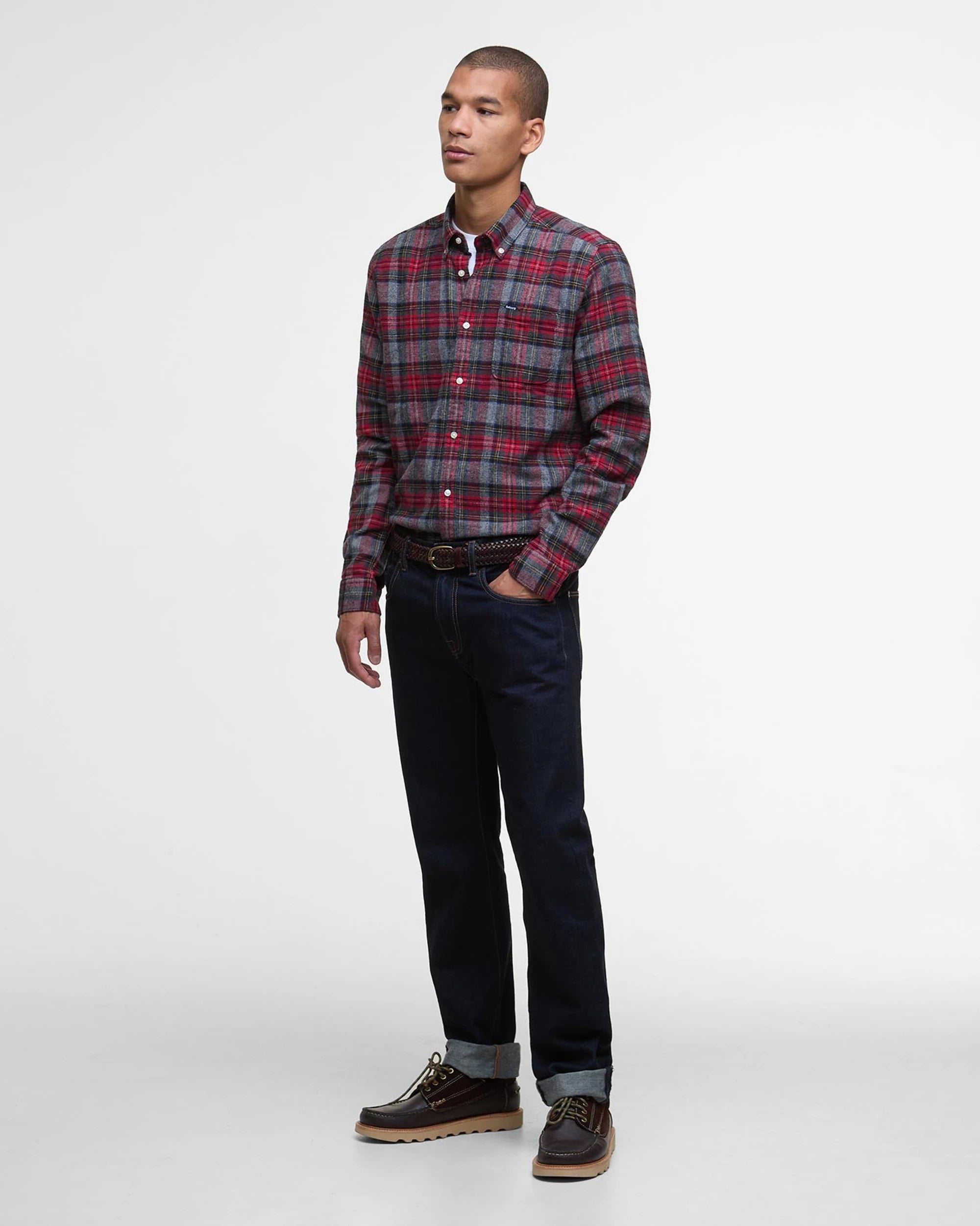 BARBOUR ASHROAD TAILORED MEN'S SHIRT - RED CHECK