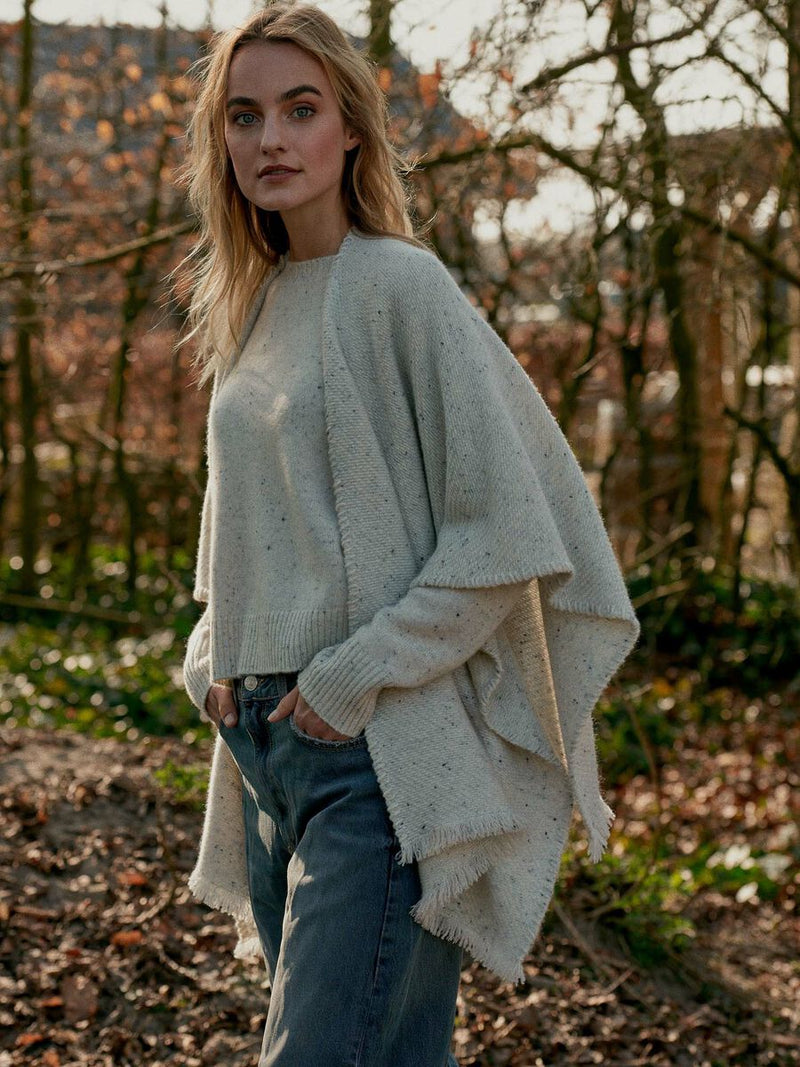 REPEAT SPECKLED CASHMERE SWEATER - SNOW