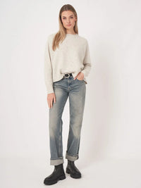 REPEAT SPECKLED CASHMERE SWEATER - SNOW