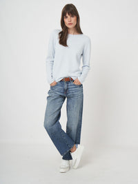 REPEAT CASHMERE ROLL NECK SWEATER - WAVE