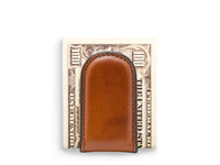BOSCA 1911 OLD LEATHER MAGNETIC MONEY CLIP - COGNAC