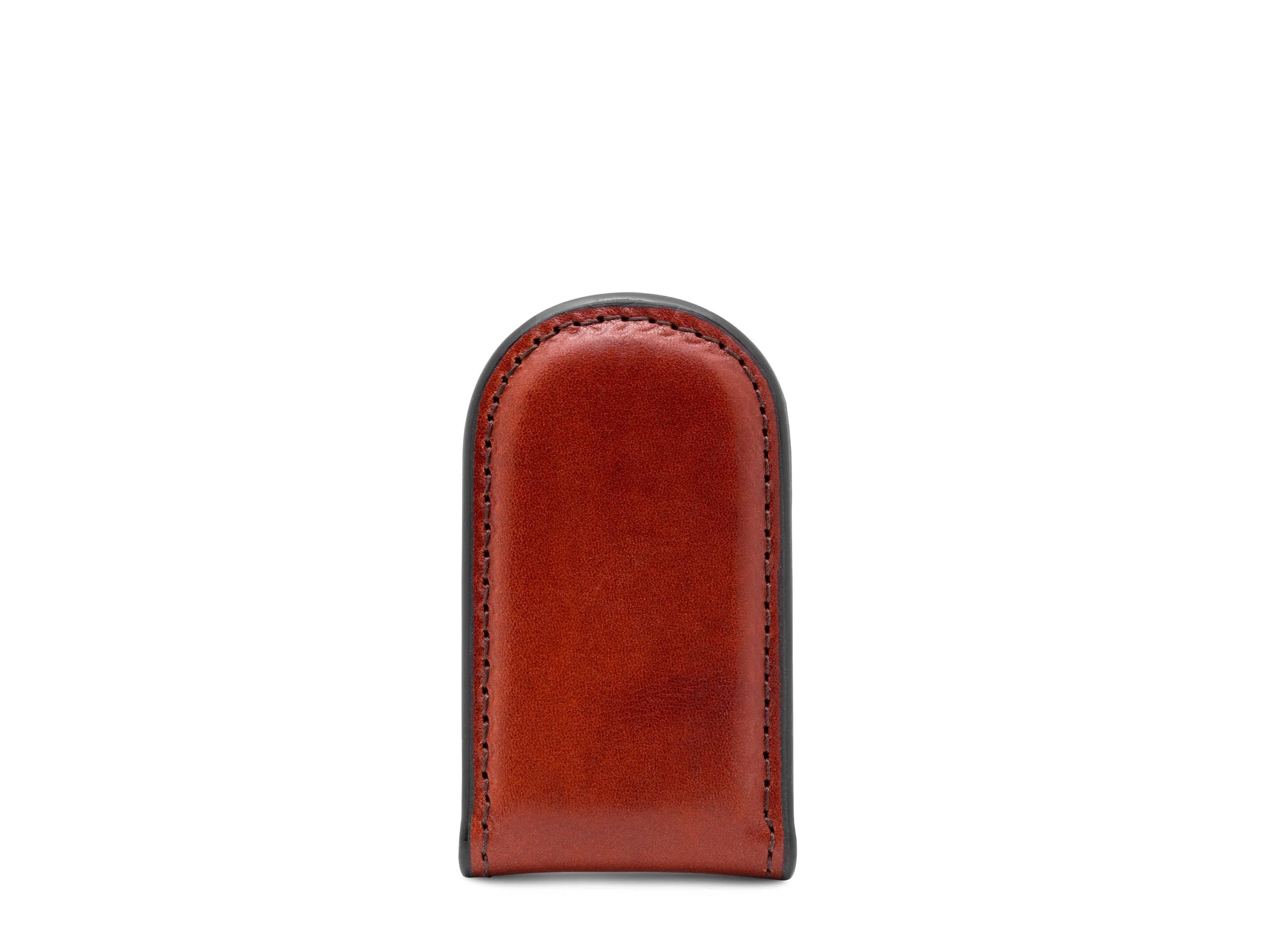 BOSCA 1911 OLD LEATHER MAGNETIC MONEY CLIP - COGNAC