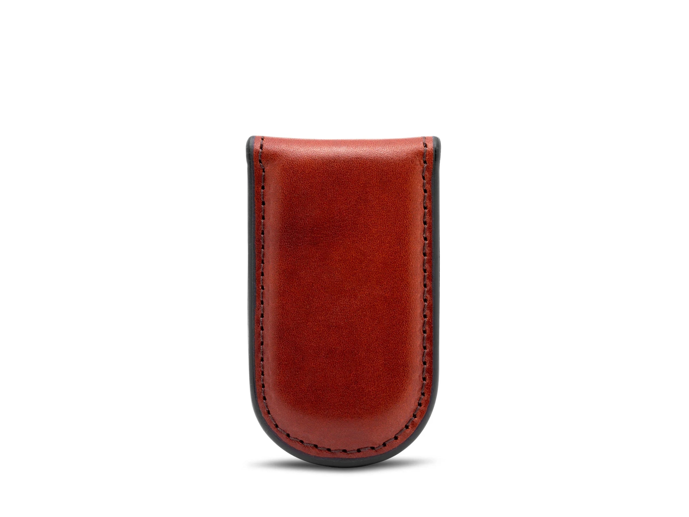 BOSCA 1911 OLD LEATHER MAGNETIC MONEY CLIP - COGNAC