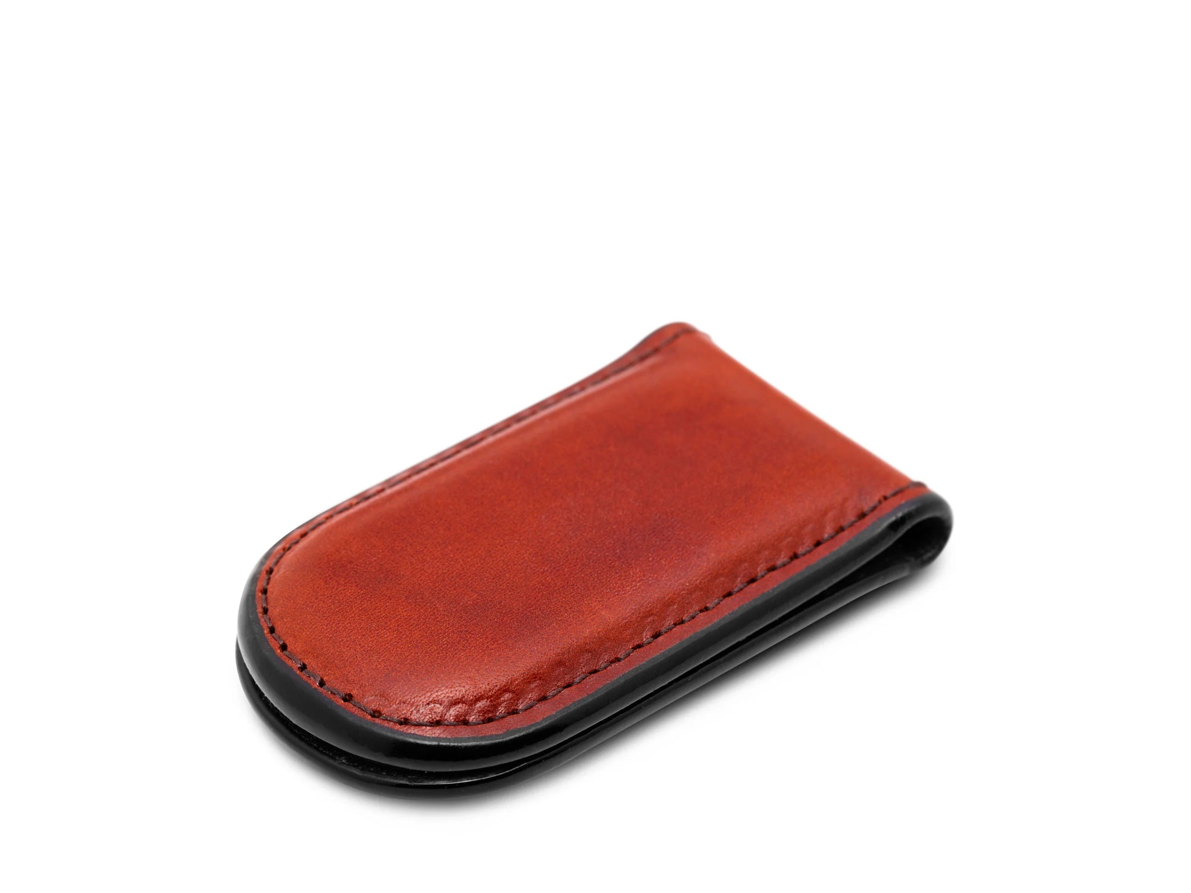 BOSCA 1911 OLD LEATHER MAGNETIC MONEY CLIP - COGNAC