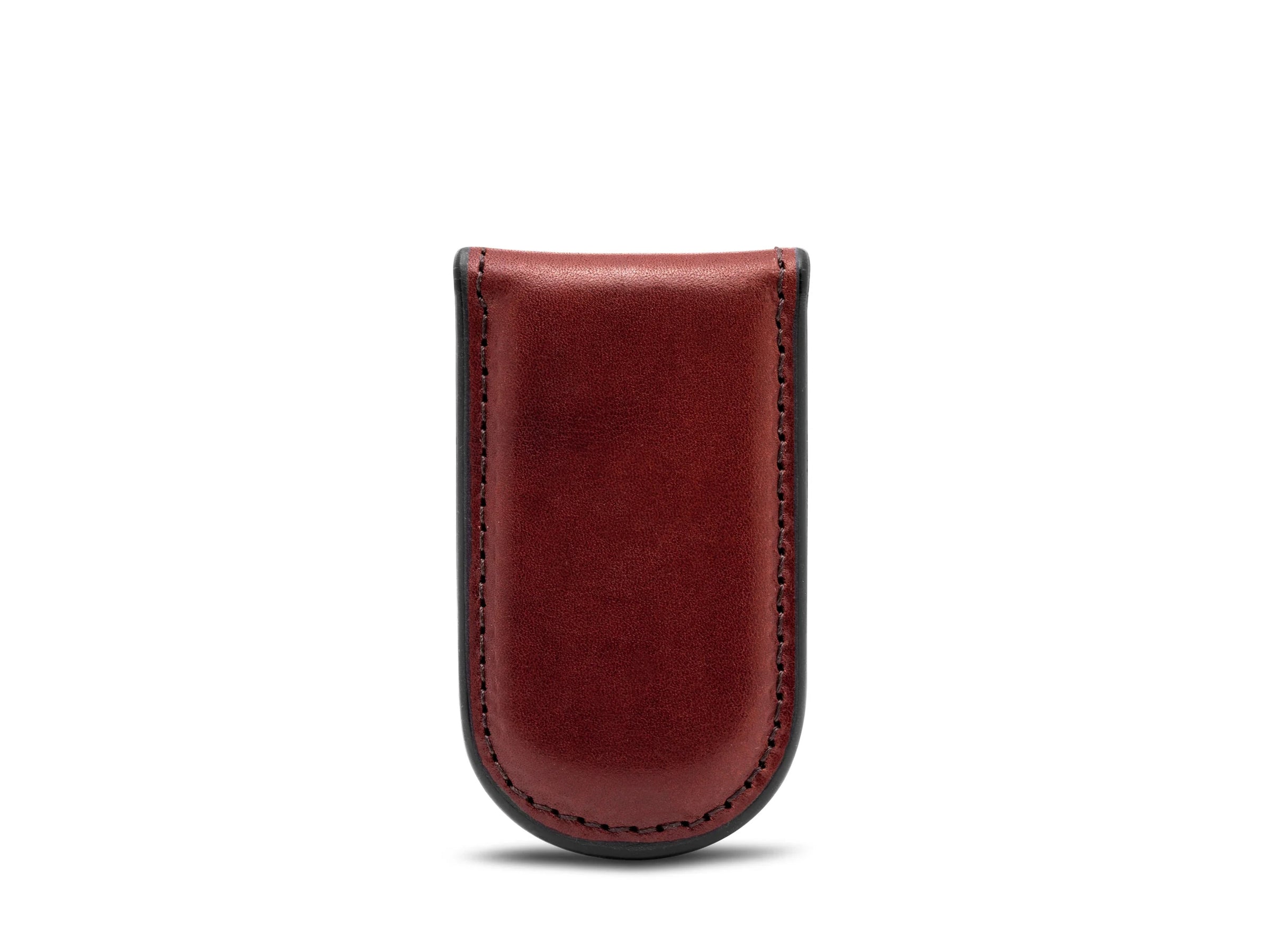 BOSCA 1911 OLD LEATHER MAGNETIC MONEY CLIP - DARK BROWN