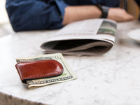 BOSCA 1911 OLD LEATHER MAGNETIC MONEY CLIP - COGNAC