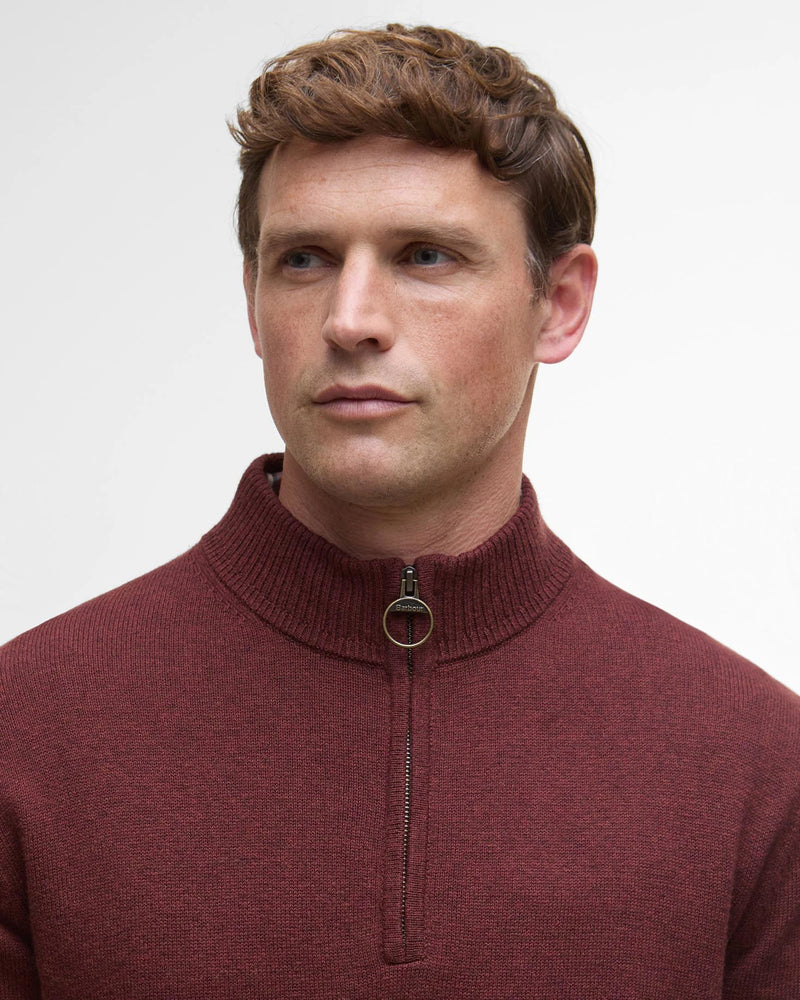 BARBOUR KELSON HALF-ZIP SWEATER - FIRED BRICK