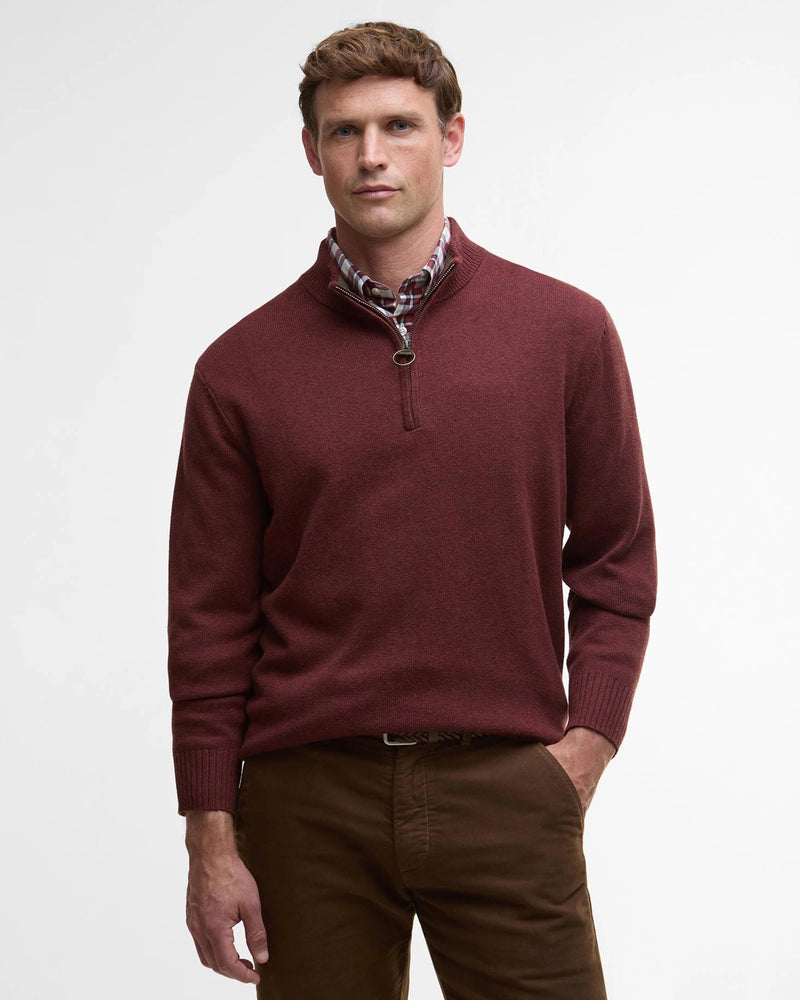 BARBOUR KELSON HALF-ZIP SWEATER - FIRED BRICK