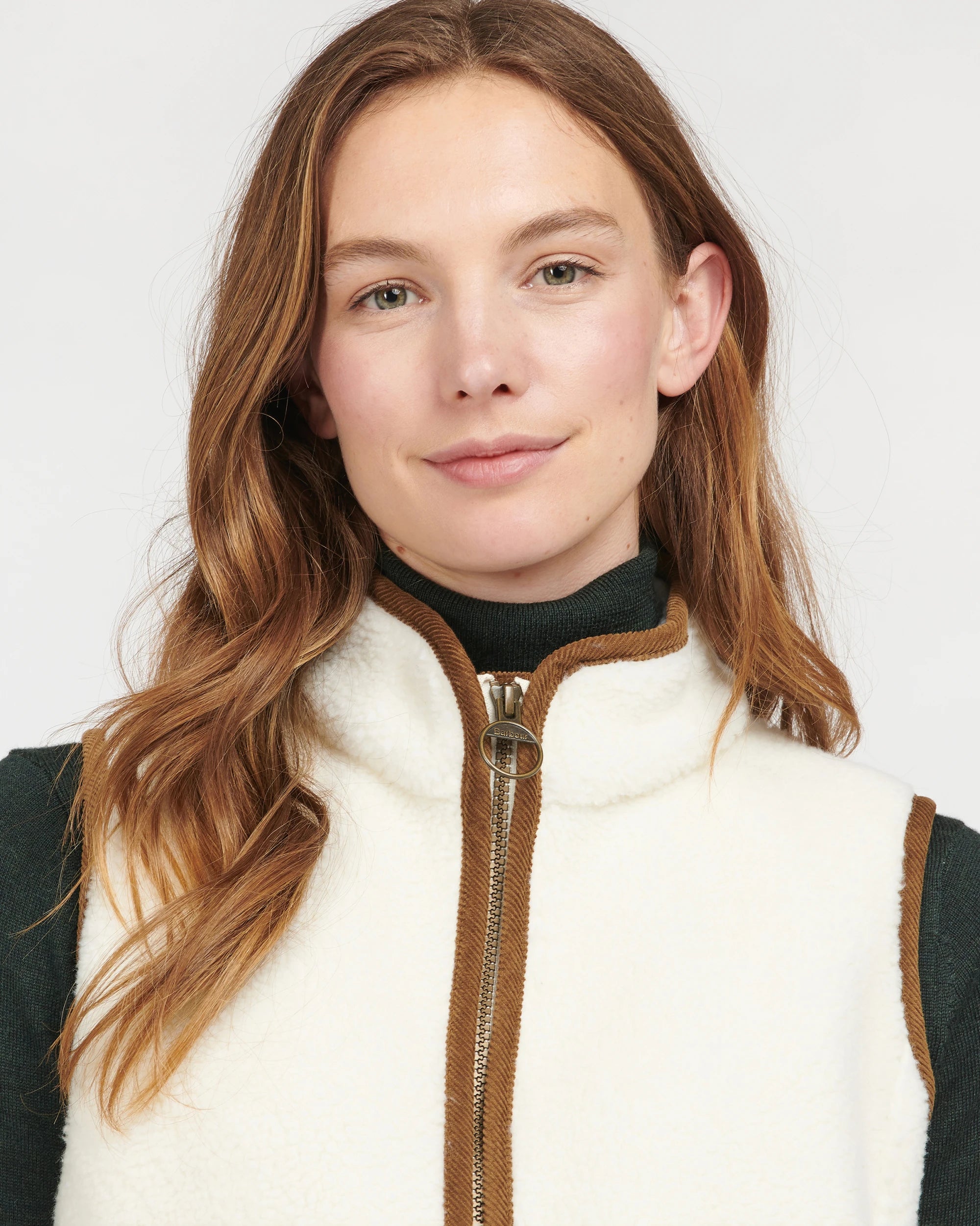 BARBOUR BURFORD WOMEN'S FLEECE VEST - WINTER PEARL/CLASSIC