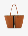 REMI/REID DEPARTURE STRIPE REVERSIBLE TOTE BAG - CAMEL/CREAM